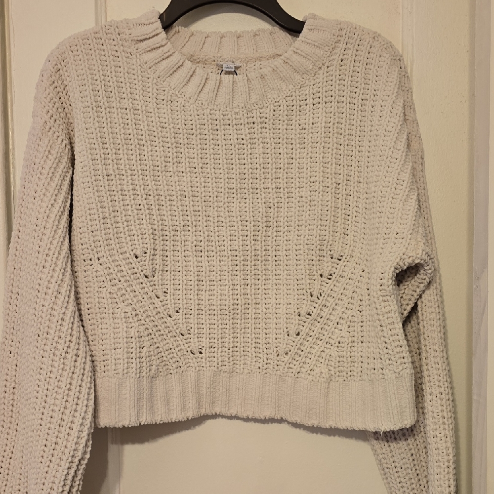 Garage Cream Knit Crew Neck Sweater